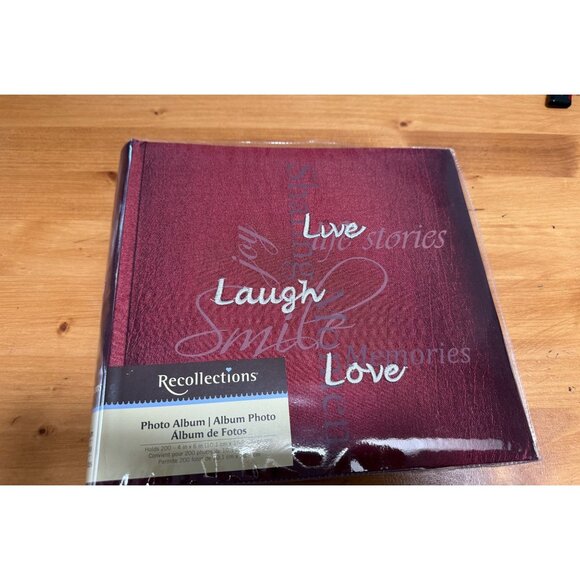 Beautiful Red Live, Laugh, Love Book-bound Photo Album by Recollections - Picture 1 of 6